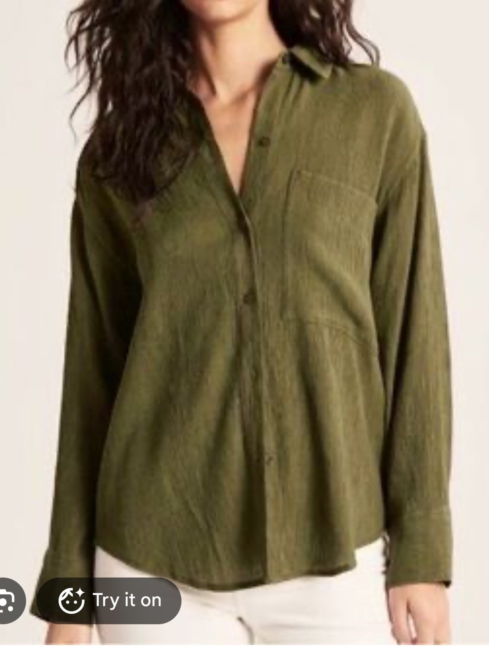 Abercrombie & Fitch Crinkle Button Up